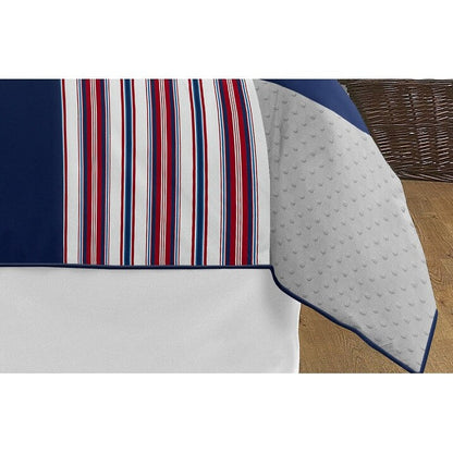 Sweet Jojo Designs Ensemble de Couette 3 Pièces pour Garçon, Motif Baseball, Rouge, Blanc et Bleu, Collection Sport, Taille Double/Queen