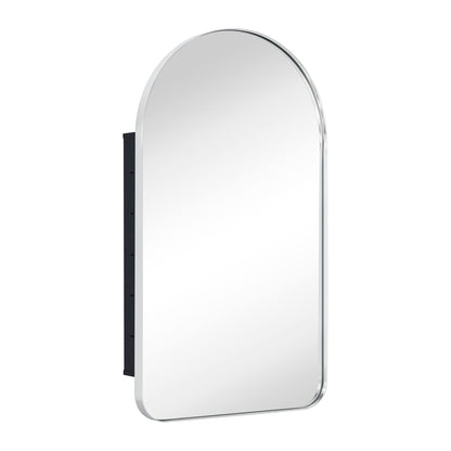 TEHOME Aristes Armoire à pharmacie encastrée avec cadre, miroir et étagères réglables