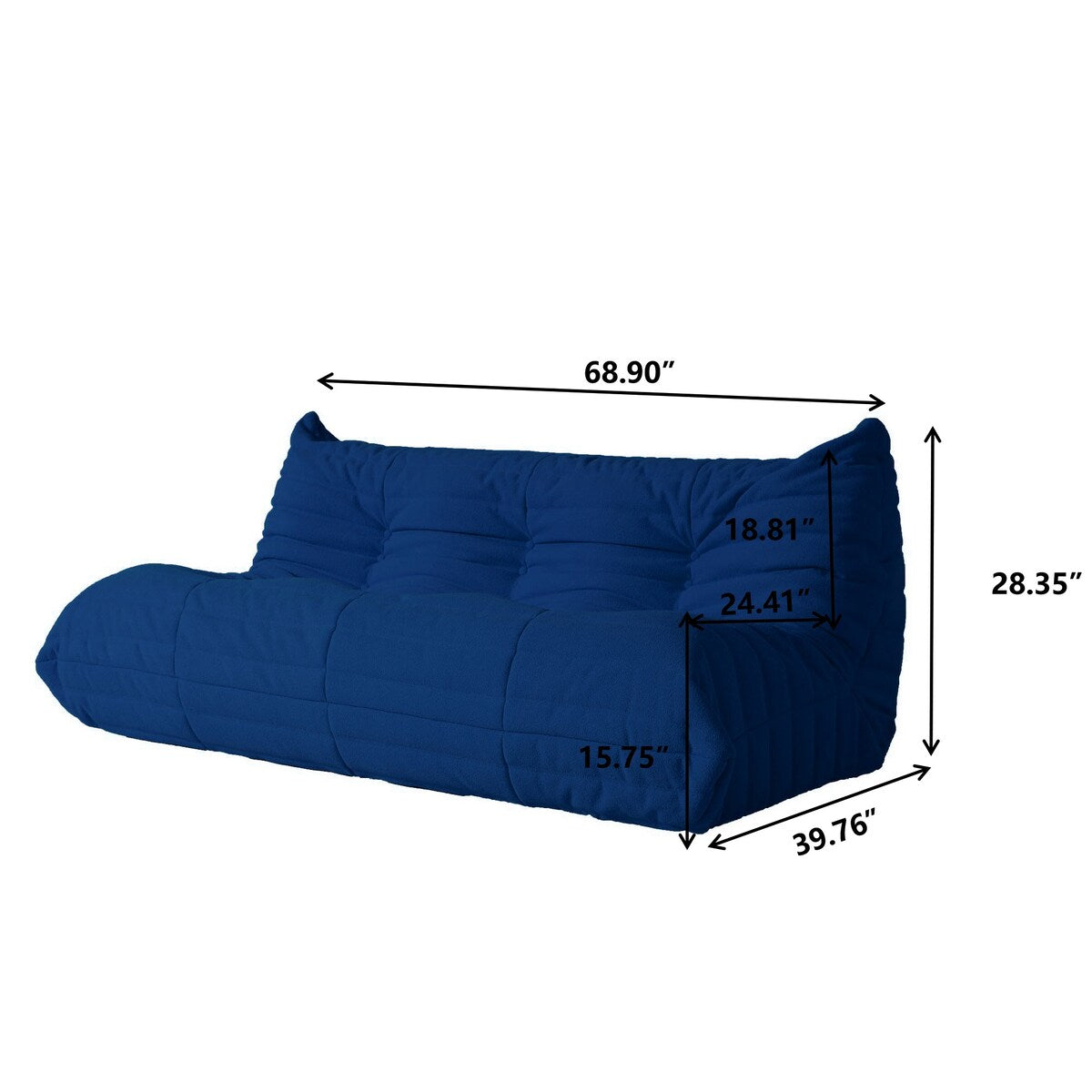 Ensembles de canapés et poufs en velours Teddy