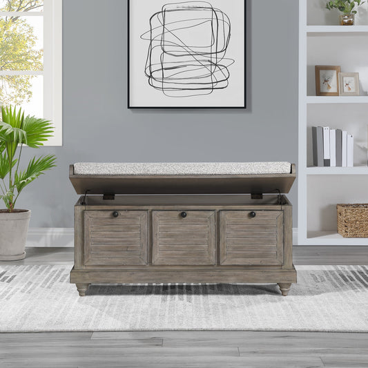 Le banc de rangement Arbakka de The Gray Barn