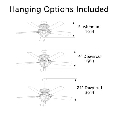 Ventilateur de plafond Halston en verre dépoli style Tiffany - Spice - 52L x 52W x 19H - 52L x 52W x 19H