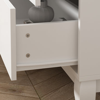 Commode double Timechee à 6 tiroirs, 120 cm de large, pieds en bois massif, laquée.