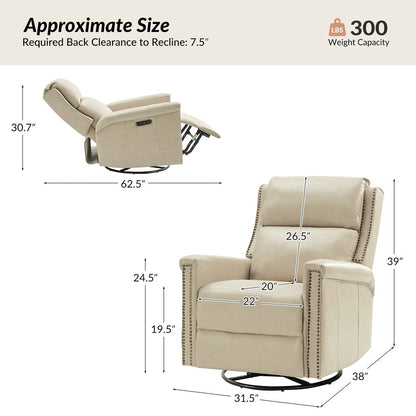 Ensemble de 2 fauteuils inclinables électriques pivotants et basculants Tobias de HULALA HOME