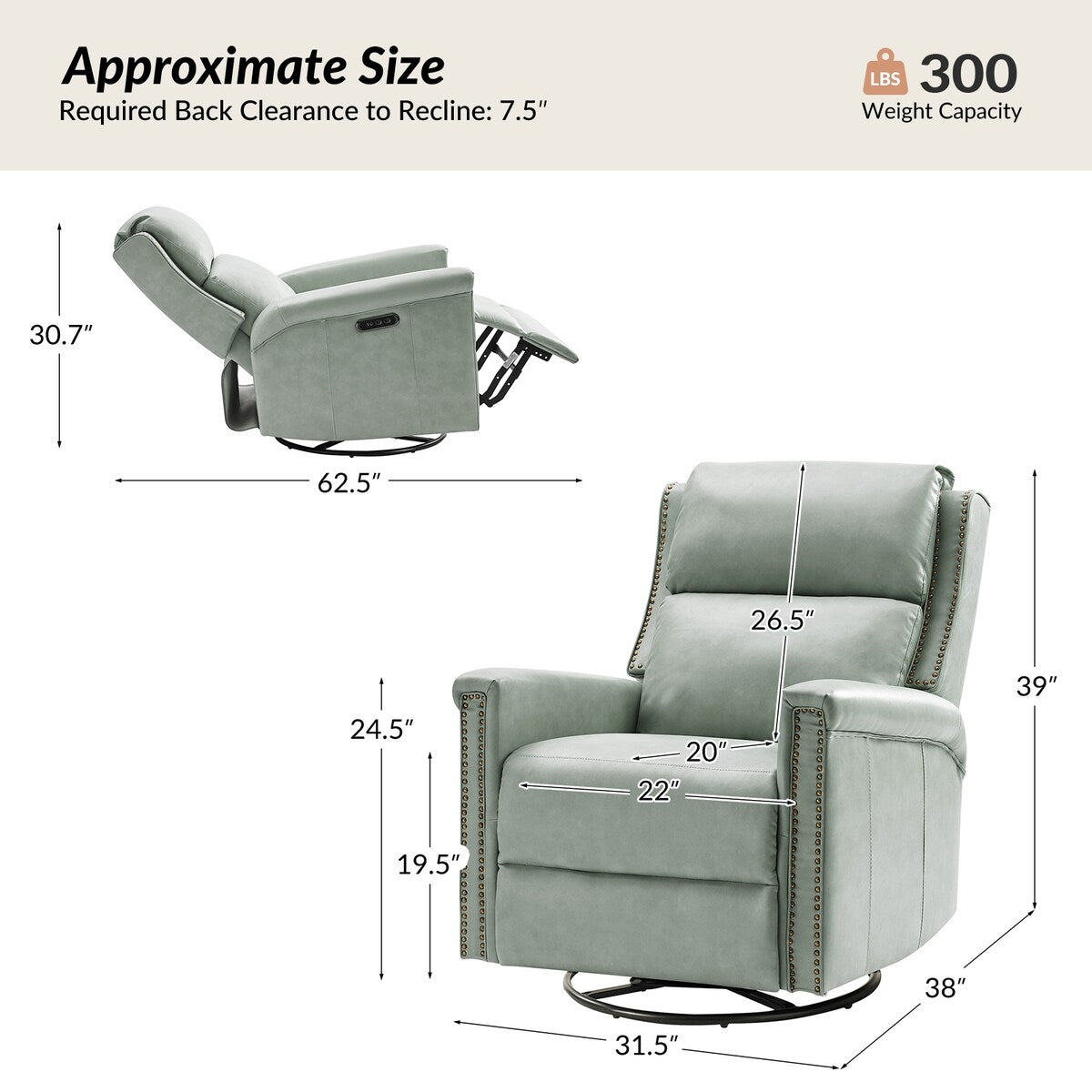 Ensemble de 2 fauteuils inclinables électriques pivotants et basculants Tobias de HULALA HOME