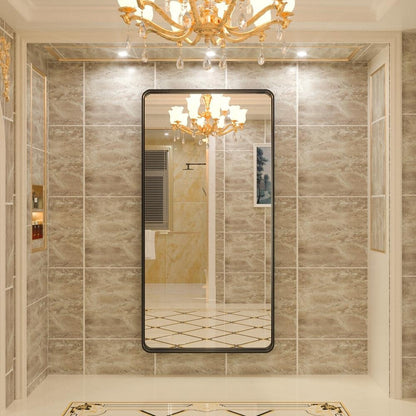 TokeShimi Miroir mural de salle de bain avec cadre métallique moderne