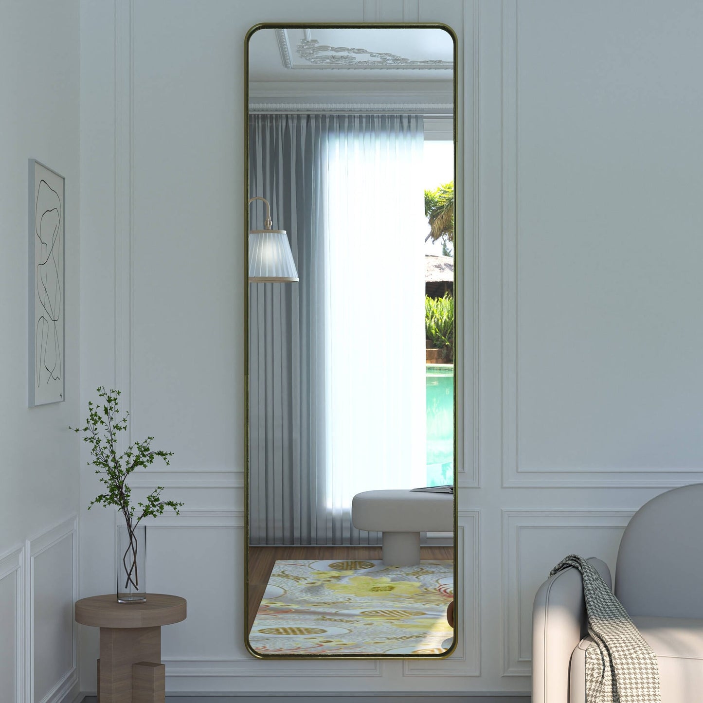 TokeShimi Miroir mural de salle de bain avec cadre métallique moderne