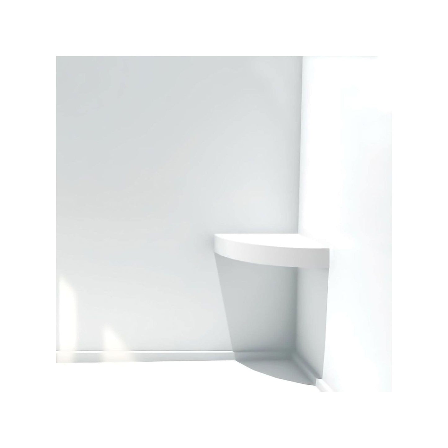 Transolid Studio, siège de douche d'angle mural en surface solide, 35,5 x 35,5 cm - 36,8 x 36,2 x 7,6 cm