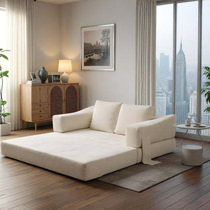 Canapé-lit convertible rembourré de 70,87 pouces, chaise convertible, canapé de sol confortable pour salon, chambre à coucher, tissu chenille.