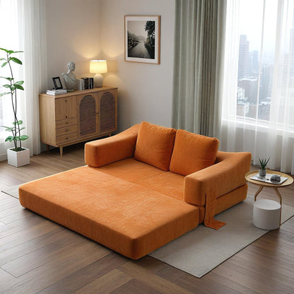 Canapé-lit convertible rembourré de 70,87 pouces, chaise convertible, canapé de sol confortable pour salon, chambre à coucher, tissu chenille.