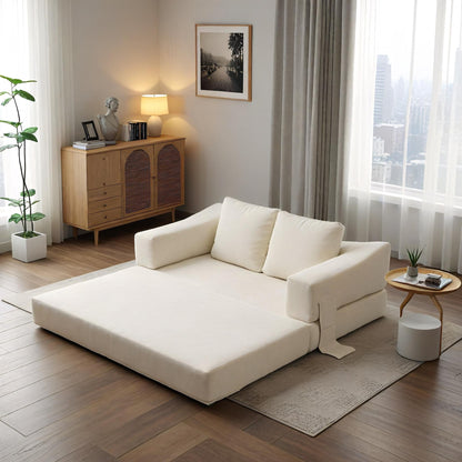 Canapé-lit convertible rembourré de 70,87 pouces, chaise convertible, canapé de sol confortable pour salon, chambre à coucher, tissu chenille.