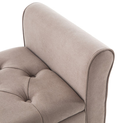 Banc de rangement capitonné, banc avec accoudoirs, banc d'entrée avec couvercle rabattable, 50,4 pouces.
