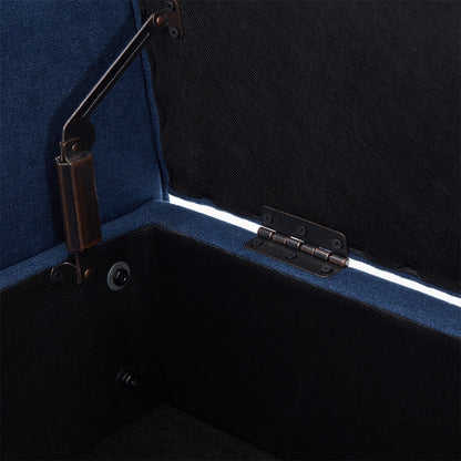 Banc de rangement capitonné, banc avec accoudoirs, banc d'entrée avec couvercle rabattable, 50,4 pouces.