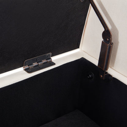 Banc de rangement capitonné, banc avec accoudoirs, banc d'entrée avec couvercle rabattable, 50,4 pouces.