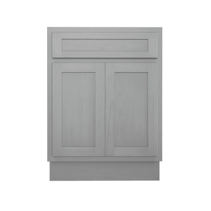 Meuble-lavabo de salle de bain Vanity Art en bois massif, 60 cm (24 pouces), avec lavabo simple.