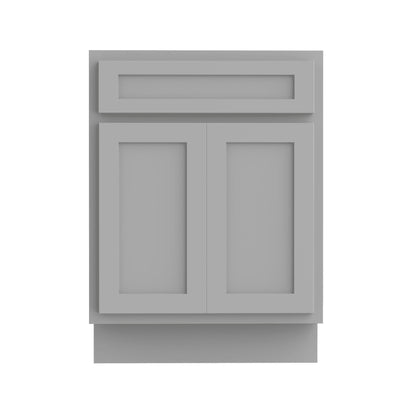 Meuble-lavabo de salle de bain Vanity Art en bois massif, 60 cm (24 pouces), avec lavabo simple.