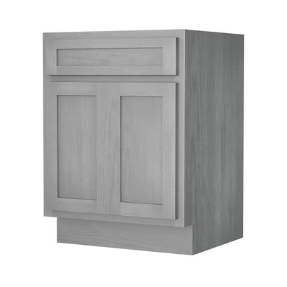 Meuble-lavabo de salle de bain Vanity Art en bois massif, 60 cm (24 pouces), avec lavabo simple.