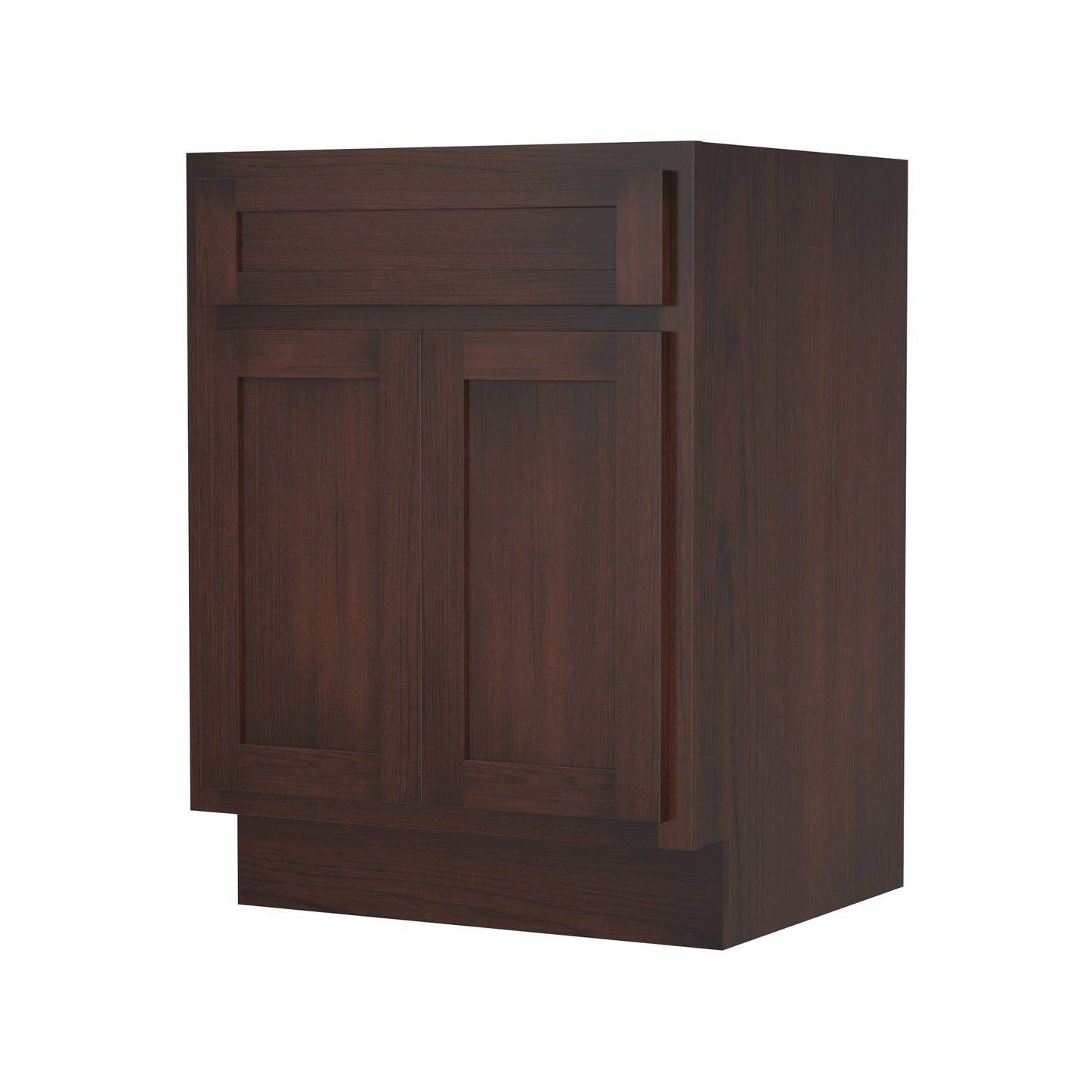 Meuble-lavabo de salle de bain Vanity Art en bois massif, 60 cm (24 pouces), avec lavabo simple.