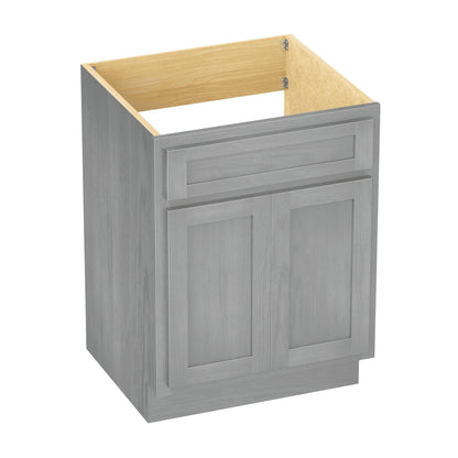 Meuble-lavabo de salle de bain Vanity Art en bois massif, 60 cm (24 pouces), avec lavabo simple.