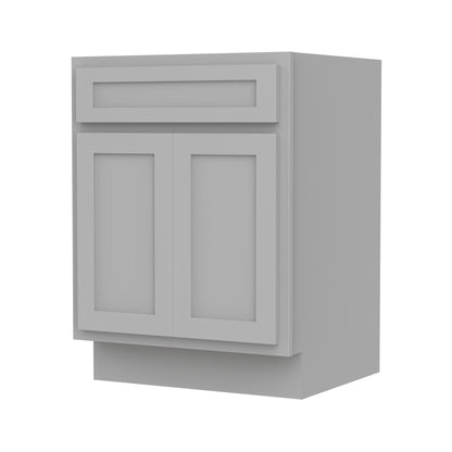 Meuble-lavabo de salle de bain Vanity Art en bois massif, 60 cm (24 pouces), avec lavabo simple.