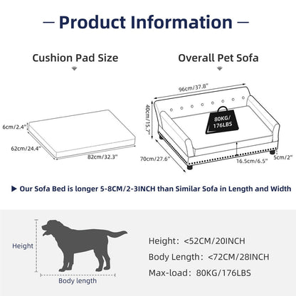 Couchon pour animal de compagnie en velours capitonné, recouvert de velours et doté d'un coussin amovible.