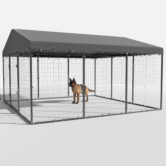 Grande cabane pour chien d'extérieur, 118 x 118 x 70 cm (L x l x h), cage pour chien robuste avec toit étanche.