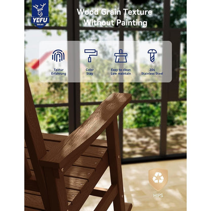 WINSOON Chaise à bascule d'extérieur, résistante aux intempéries, lot de 2