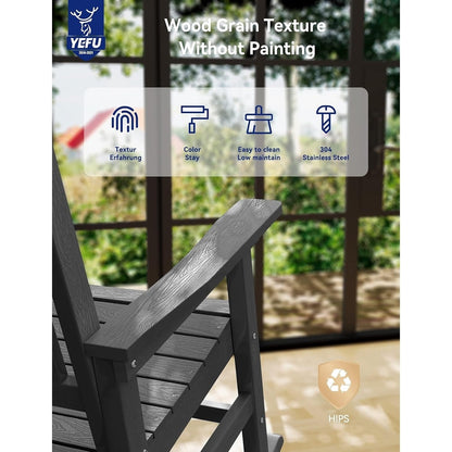 WINSOON Chaise à bascule d'extérieur, résistante aux intempéries, lot de 2