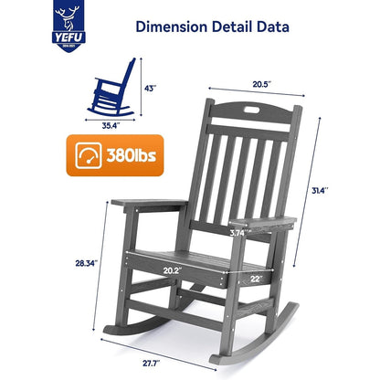 WINSOON Chaise à bascule d'extérieur, résistante aux intempéries, lot de 2