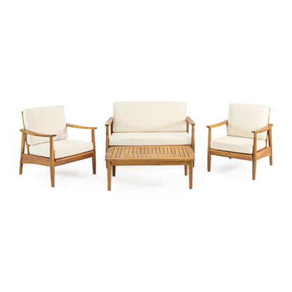 Salon de jardin Willowbrook en acacia, 4 places, de Christopher Knight Home