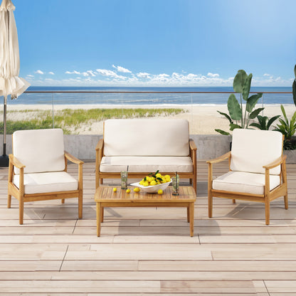 Salon de jardin Willowbrook en acacia, 4 places, de Christopher Knight Home