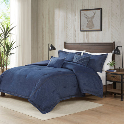Ensemble de couette en jean Perry Blue surdimensionné et surrempli de Woolrich