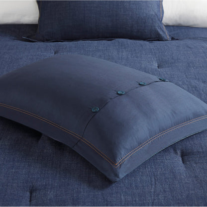 Ensemble de couette en jean Perry Blue surdimensionné et surrempli de Woolrich