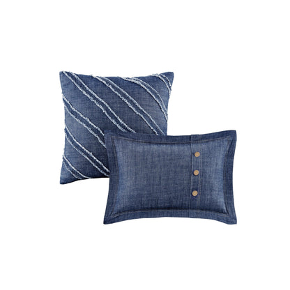 Ensemble de couette en jean Perry Blue surdimensionné et surrempli de Woolrich