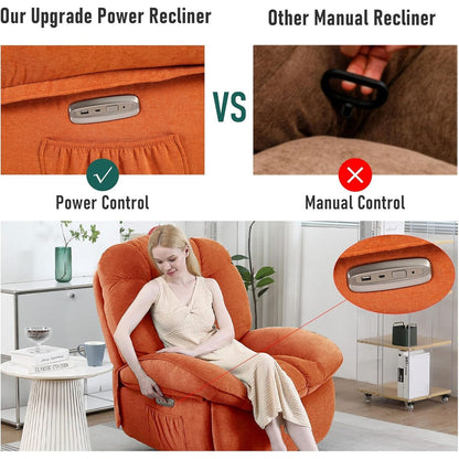 Fauteuil inclinable pivotant XINMICS, fauteuil inclinable oscillant massant avec chauffage, USB, USB-C et poche latérale