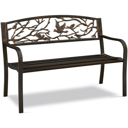 Yaheetech Banc de jardin de patio pour extérieur, chaise de porche en métal - N/A