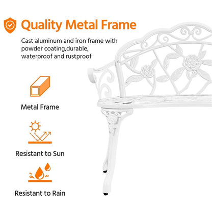 Yaheetech Banc extérieur en métal pour terrasse, parc, jardin - N/A
