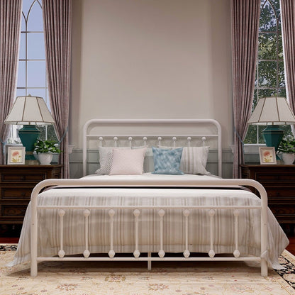 Cadre de lit plateforme en métal simple et vintage, facile à assembler, de Alazyhome