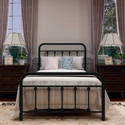 Cadre de lit plateforme en métal simple et vintage, facile à assembler, de Alazyhome