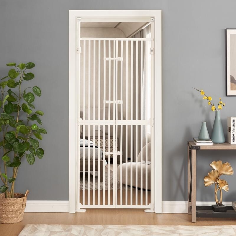 Barrière pour animaux de compagnie unipaws extra haute pour chats, 74 pouces de haut, avec portes et serrures