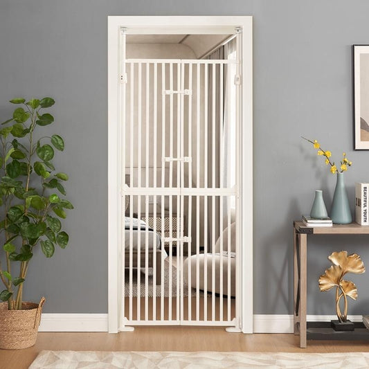 Barrière pour animaux de compagnie unipaws extra haute pour chats, 74 pouces de haut, avec portes et serrures