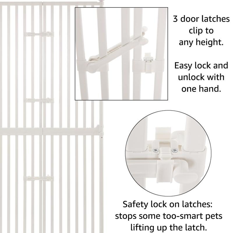 Barrière pour animaux de compagnie unipaws extra haute pour chats, 74 pouces de haut, avec portes et serrures