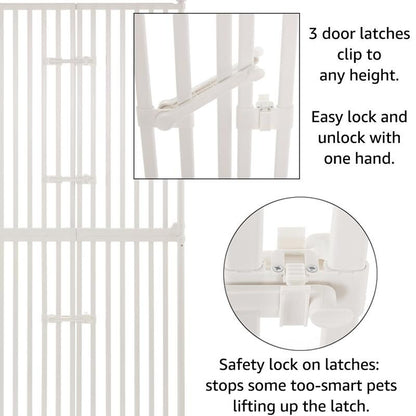 Barrière pour animaux de compagnie unipaws extra haute pour chats, 74 pouces de haut, avec portes et serrures